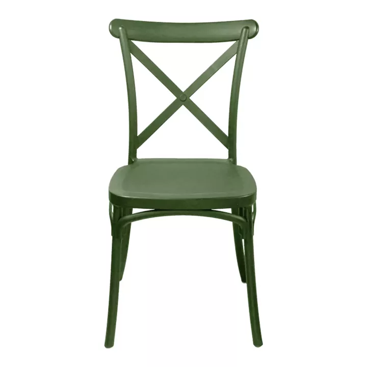 Καρέκλα Crossie pakoworld στοιβαζόμενη pp σε σκούρο πράσινο απόχρωση 38x46.5x82εκ