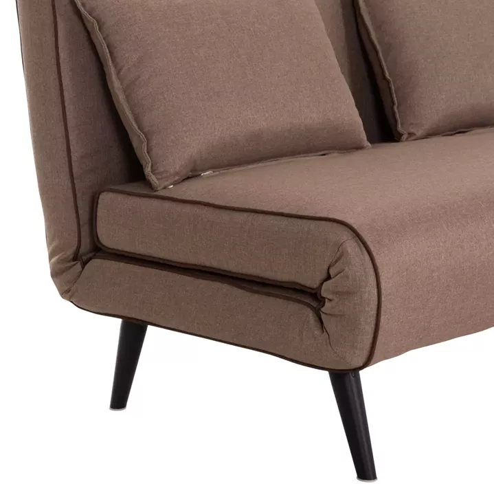 SOFABED FOR 2 PEOPLE ASMA HM3077.07 FABRIC IN DARK BEIGE 143x78x84Hcm.