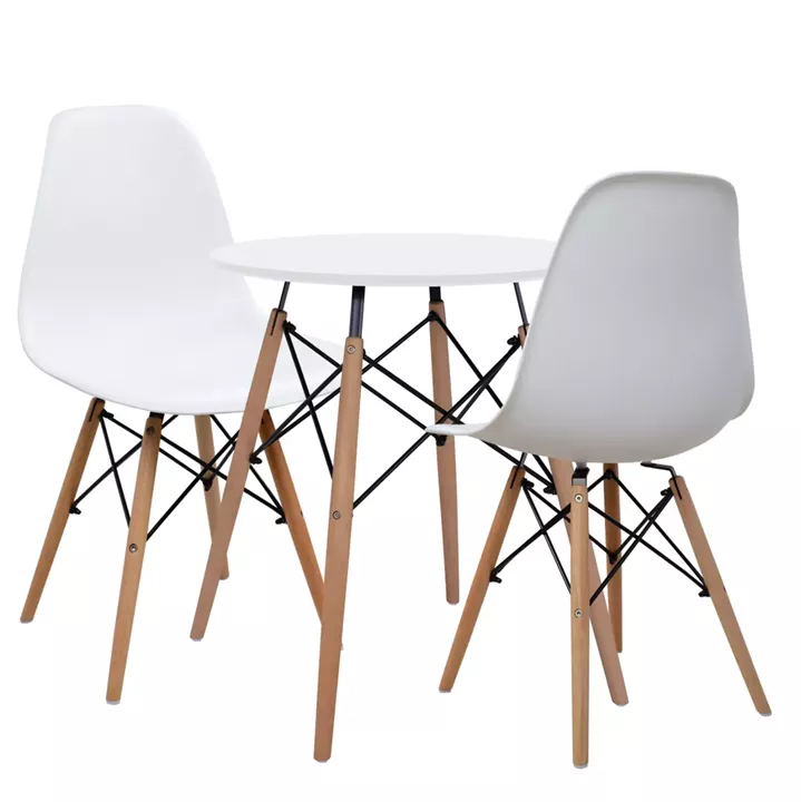 Set 3 pieces Dining Table White & Chair HM10297