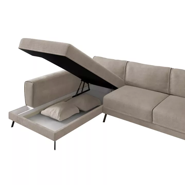 CORNER SOFABED (LEFT) ZENORA HM3337.03L BEIGE FABRIC 304x212x80Hcm