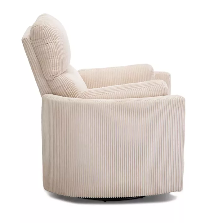 ARMCHAIR RELAX/BREASTFEEDING VELMORA HM3300.03 BEIGE STRIPED FABRIC 93x102x106.5Hcm.