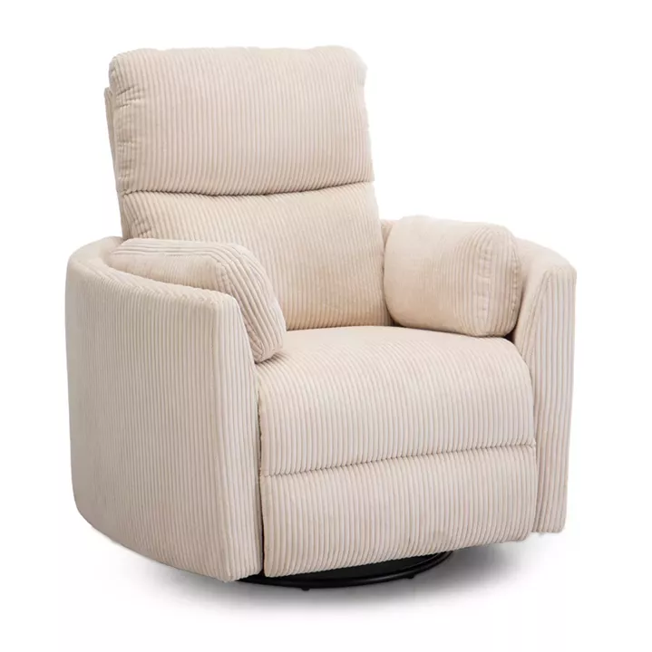 ARMCHAIR RELAX/BREASTFEEDING VELMORA HM3300.03 BEIGE STRIPED FABRIC 93x102x106.5Hcm.