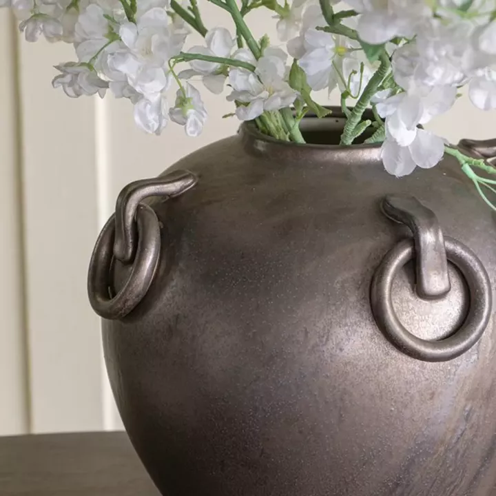 Artekko Candia Μπρονζέ Κεραμικό Βάζο (29x29x31)cm