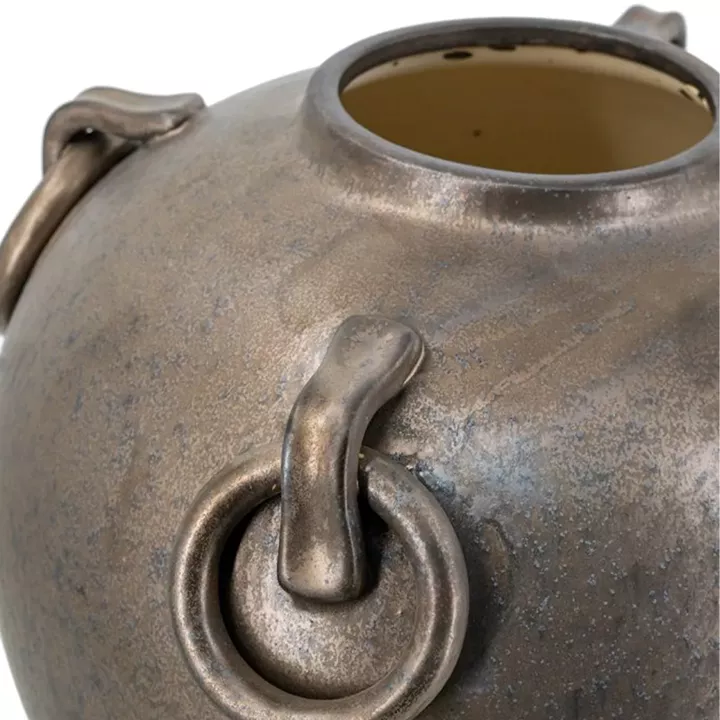 Artekko Candia Μπρονζέ Κεραμικό Βάζο (29x29x31)cm