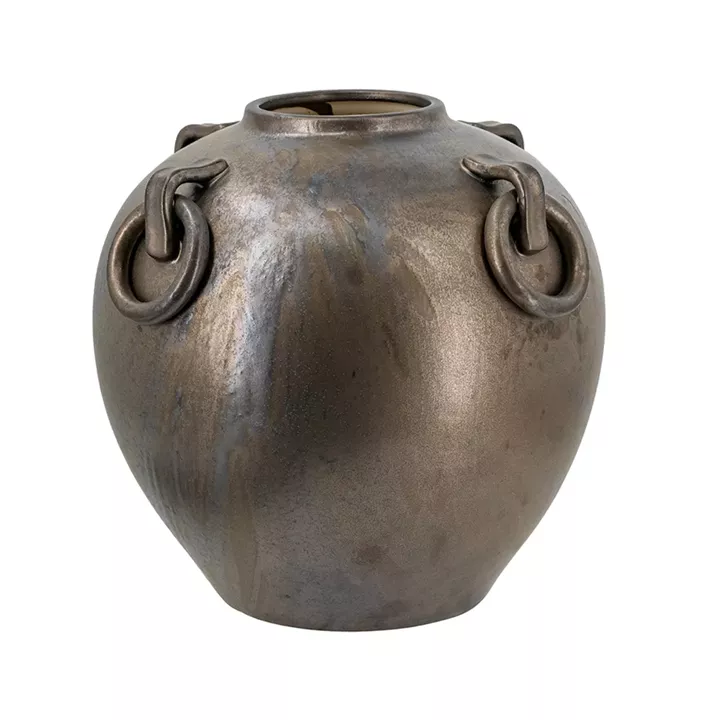 Artekko Candia Μπρονζέ Κεραμικό Βάζο (29x29x31)cm