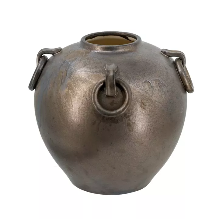 Artekko Candia Μπρονζέ Κεραμικό Βάζο (29x29x31)cm