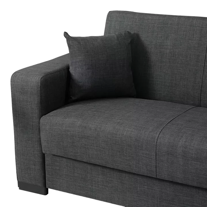 Γωνιακός καναπές-κρεβάτι αναστρέψιμος Dumma pakoworld ύφασμα ανθρακί 226x148x86εκ