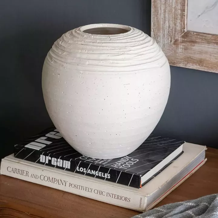 Artekko Antique Λευκό Κεραμικό Βάζο (23.2x23.2x22.2)cm