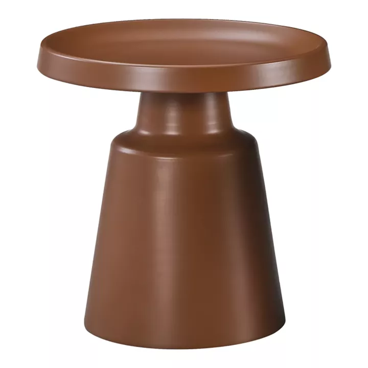 Βοηθητικό τραπέζι Ginoze pakoworld μέταλλο σε καφέ απόχρωση Φ50x50.5εκ