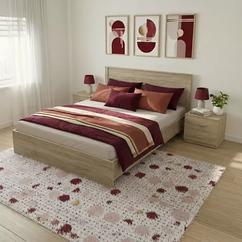 Σετ Κρεβατοκάμαρας Athos Sonoma με Κρεβάτι 160x200εκ Σετ 3τεμ