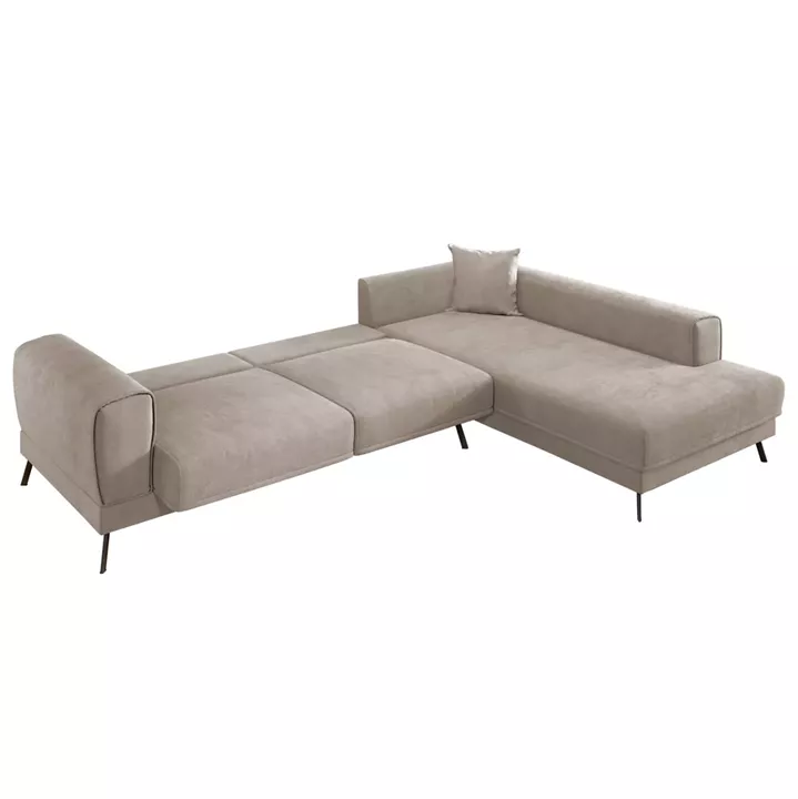 ΚΑΝΑΠΕΣ ΚΡΕΒΑΤΙ ΔΕΞΙΑ ΓΩΝΙΑ ZENORA HM3337.03R ΜΠΕΖ ΥΦΑΣΜΑ 304x212x80Υεκ