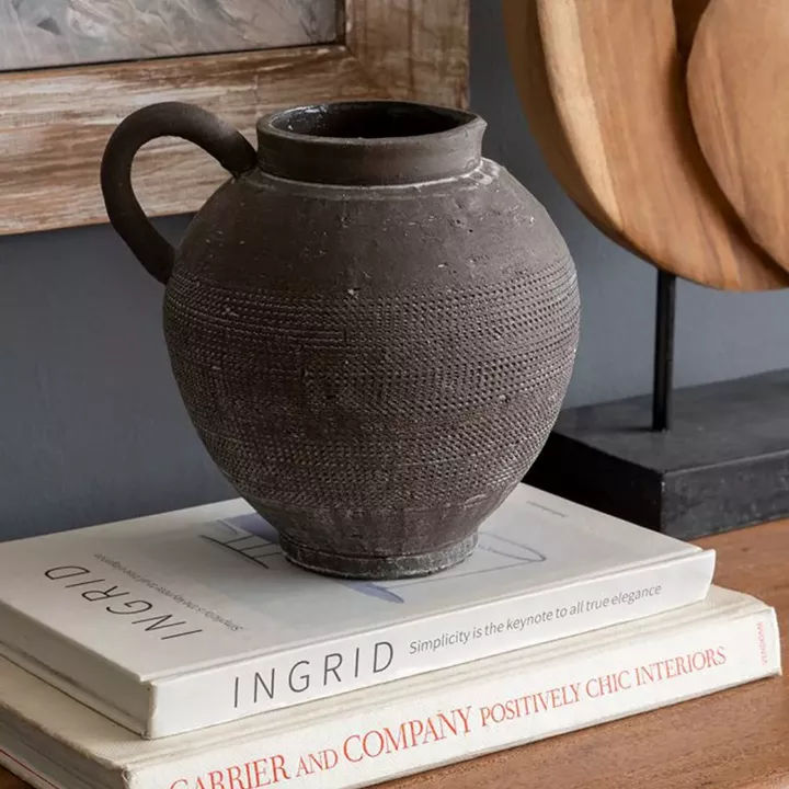 Artekko Antique Κεραμικό Βάζο σε Μαύρη Πατίνα (20.3x17.2x19.2)cm