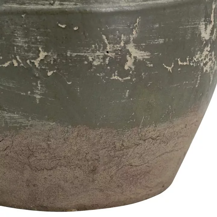 Artekko Antique Βάζο από Τερακότα σε Πράσινη με Μπεζ Αποχρώση (26x26x25)cm