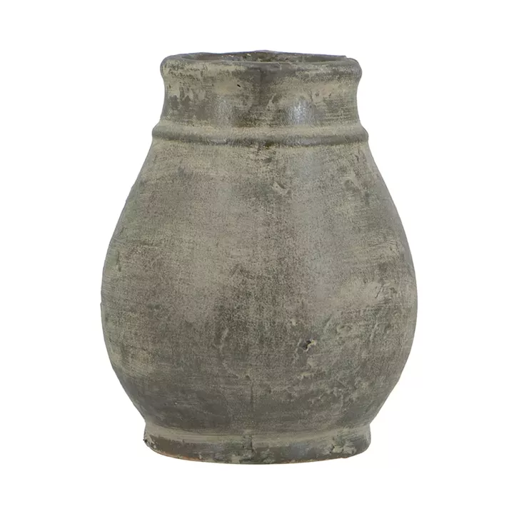 Artekko Antique Βάζο από Τερακότα σε Πράσινη με Μπεζ Αποχρώση (25x25x22.5)cm