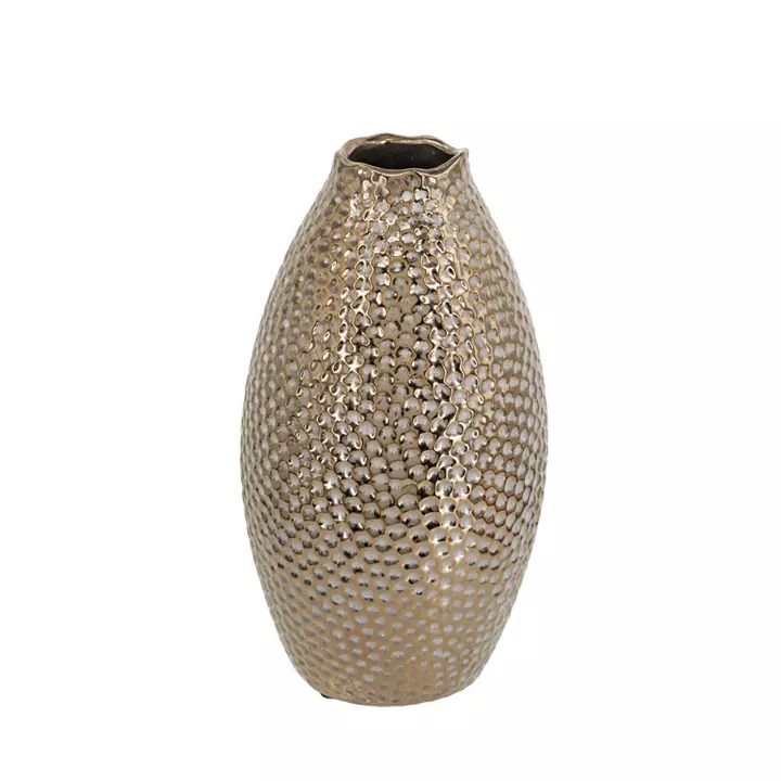 Artekko Lidded Μπρονζέ Κεραμικό Βάζο (13.5x13.5x28)cm