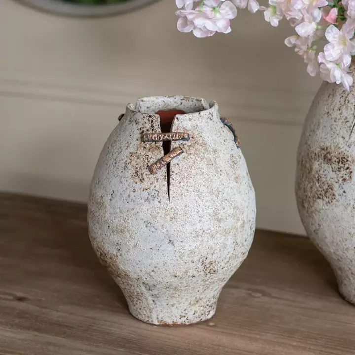 Artekko Antique Κεραμικό Βάζο σε Μπεζ Αποχρώση (19x19x24)cm