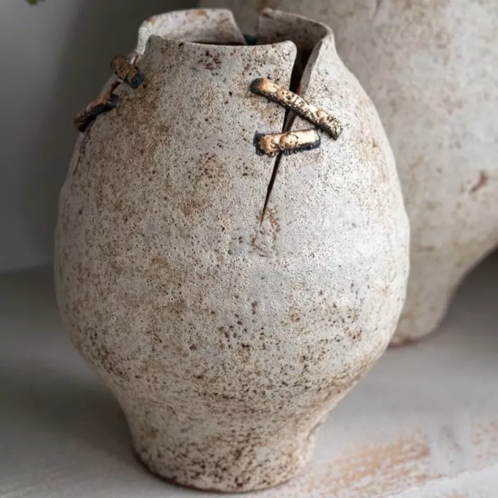 Artekko Antique Κεραμικό Βάζο σε Μπεζ Αποχρώση (19x19x24)cm