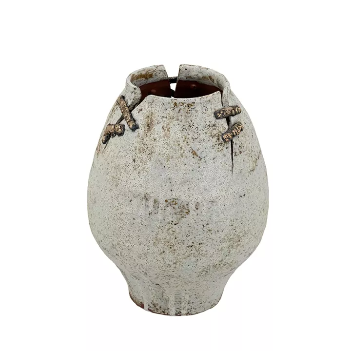 Artekko Antique Κεραμικό Βάζο σε Μπεζ Αποχρώση (19x19x24)cm