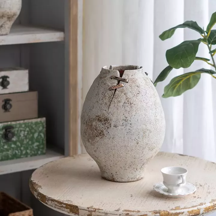 Artekko Antique Κεραμικό Βάζο σε Μπεζ Αποχρώση (24.2x24.2x31.5)cm