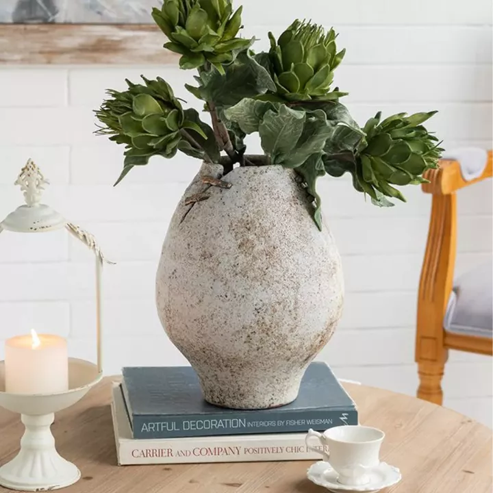 Artekko Antique Κεραμικό Βάζο σε Μπεζ Αποχρώση (24.2x24.2x31.5)cm