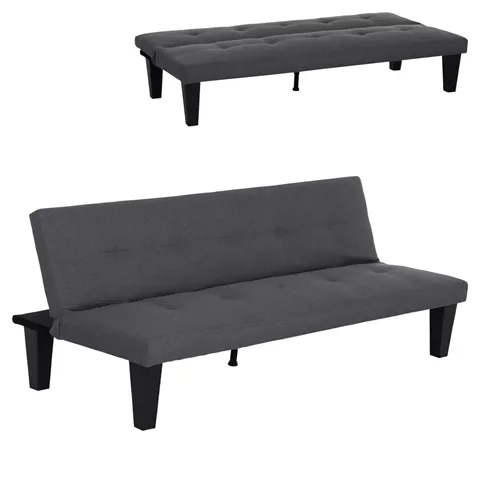 SOFABED 2-SEATER KORO HM3304.01 GREY PU LEATHER 165x75x64Hcm.