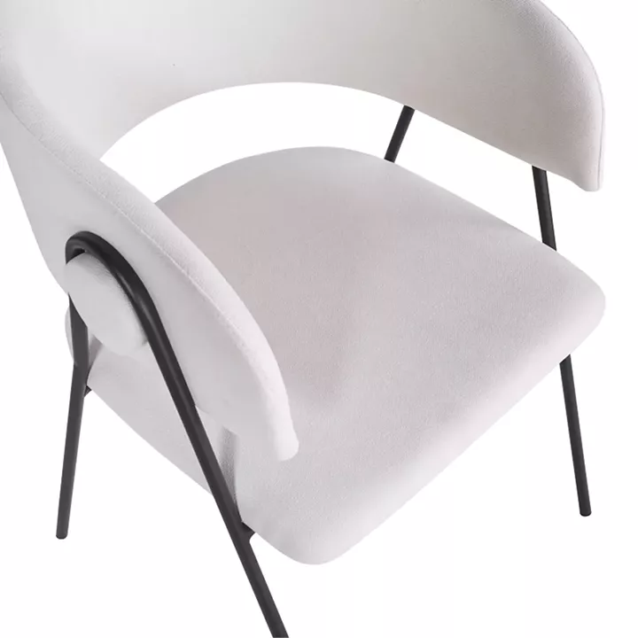 Πολυθρόνα Rachele I pakoworld μπεζ ύφασμα-πόδι μαύρο μέταλλο 52x65x79εκ