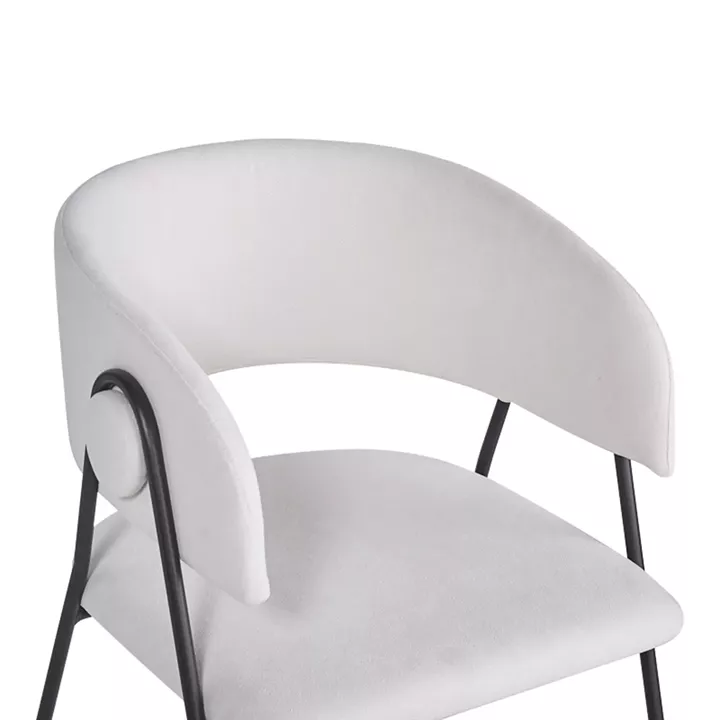 Πολυθρόνα Rachele I pakoworld μπεζ ύφασμα-πόδι μαύρο μέταλλο 52x65x79εκ