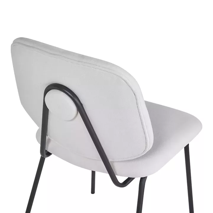 Καρέκλα Pietro I pakoworld μπεζ ύφασμα-πόδι μαύρο μέταλλο 45x55x82.5εκ