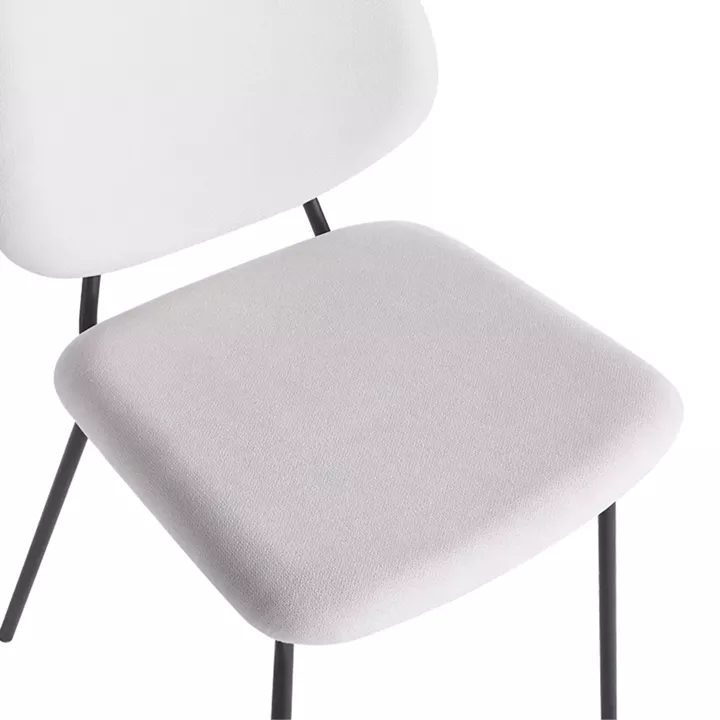 Καρέκλα Pietro I pakoworld μπεζ ύφασμα-πόδι μαύρο μέταλλο 45x55x82.5εκ