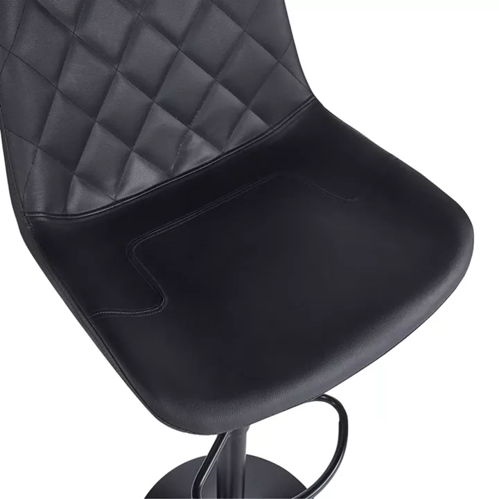 Σκαμπό μπαρ Libra pakoworld pu-μέταλλο σε μαύρη απόχρωση 49x55x115εκ