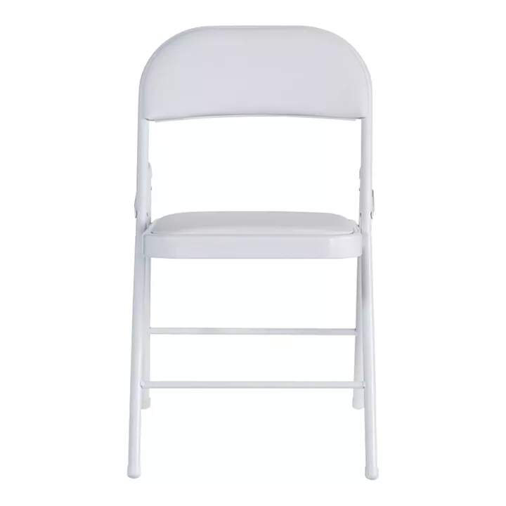 Καρέκλα Niro pakoworld πτυσσόμενη pu-μέταλλο σε λευκή απόχρωση 46x46x79εκ