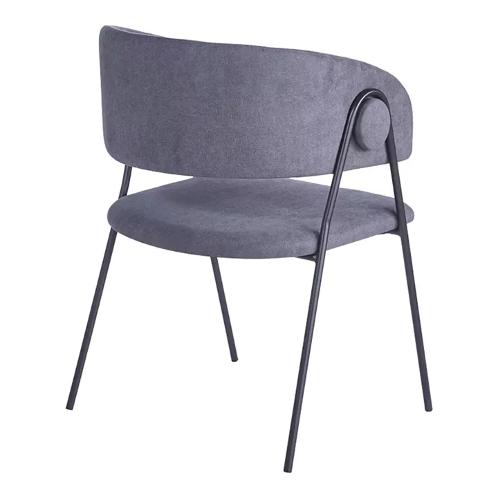 Πολυθρόνα Rachele I pakoworld ανθρακί ύφασμα-πόδι μαύρο μέταλλο 52x65x79εκ