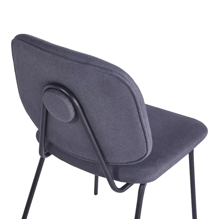 Καρέκλα Pietro I pakoworld ανθρακί ύφασμα-πόδι μαύρο μέταλλο 45x55x82.5εκ