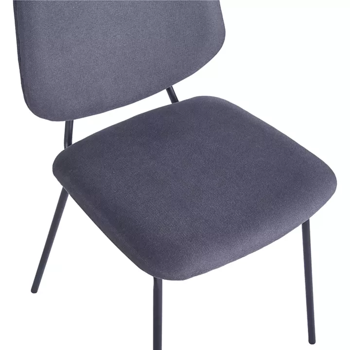 Καρέκλα Pietro I pakoworld ανθρακί ύφασμα-πόδι μαύρο μέταλλο 45x55x82.5εκ