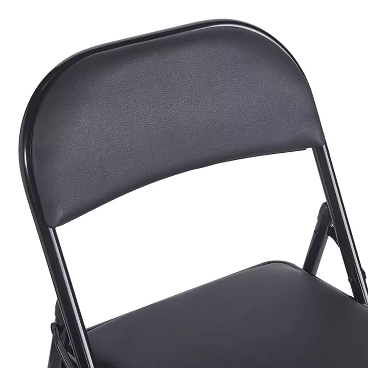 Καρέκλα Niro pakoworld πτυσσόμενη pu-μέταλλο σε μαύρη απόχρωση 46x46x79εκ