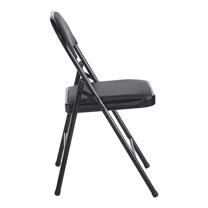 Καρέκλα Niro pakoworld πτυσσόμενη pu-μέταλλο σε μαύρη απόχρωση 46x46x79εκ