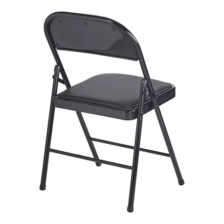 Καρέκλα Niro pakoworld πτυσσόμενη pu-μέταλλο σε μαύρη απόχρωση 46x46x79εκ