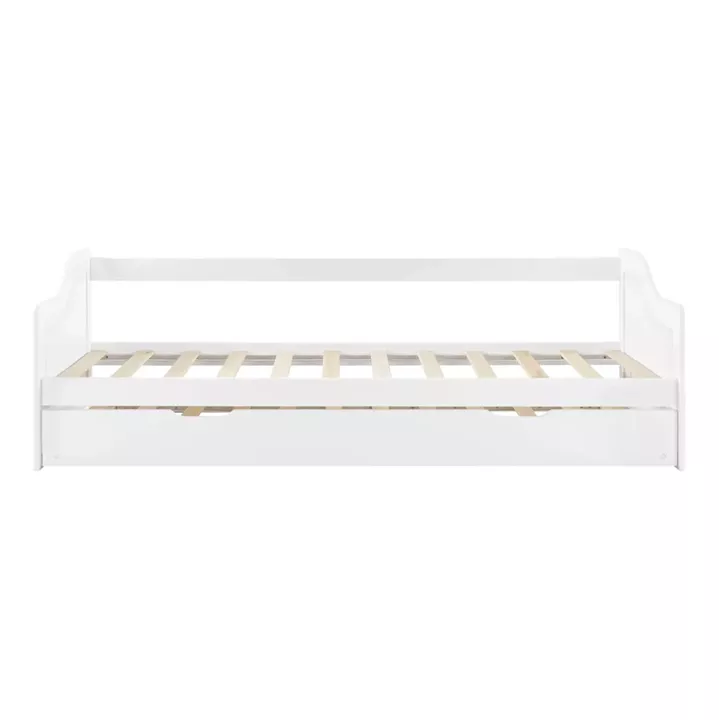 SOFABED WITH EXTRA BED TRADDY HM21313 PINE WOOD IN WHITE--WITH 2 MATTRESSES 90x190cm