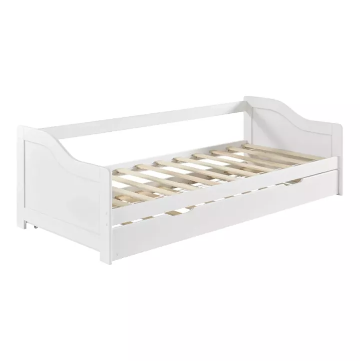 SOFABED WITH EXTRA BED TRADDY HM21313 PINE WOOD IN WHITE--WITH 2 MATTRESSES 90x190cm