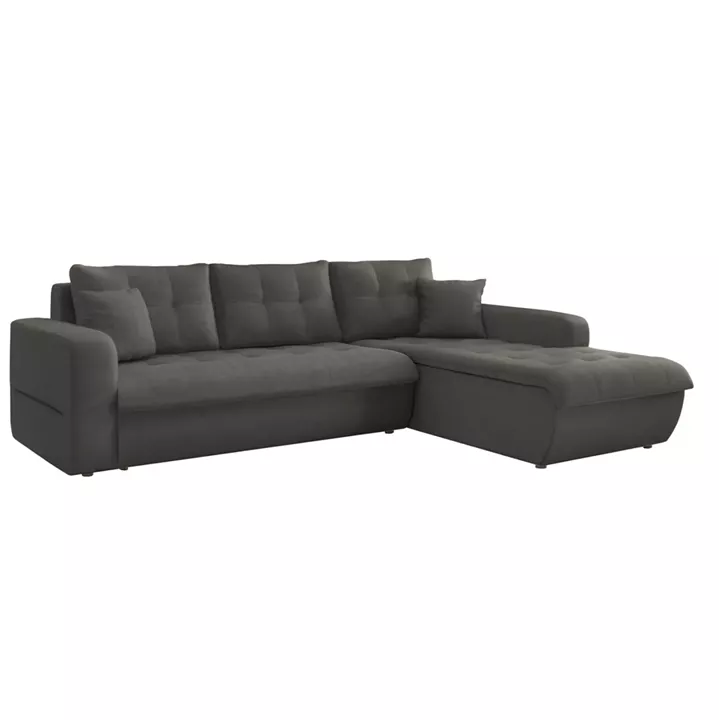 CORNER SOFABED RIGHT KANSO HM3338.01R GREY FABRIC 244x188x80Hcm.