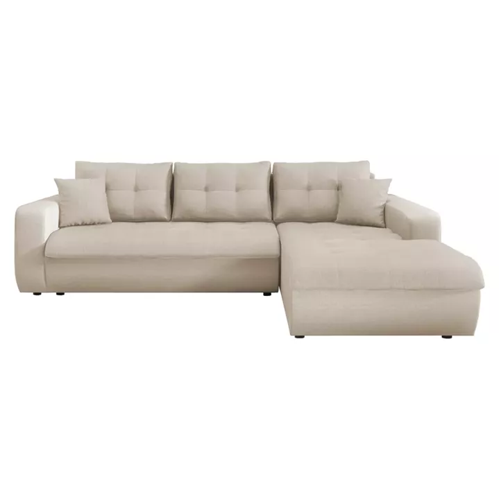CORNER SOFABED RIGHT KANSO HM3338.03R BEIGE FABRIC 244x188x80Hcm.