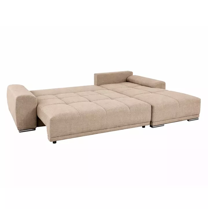 RIGHT CORNER SOFABED COMFYRA HM3336.03R BEIGE FABRIC 270x181x75Hcm.