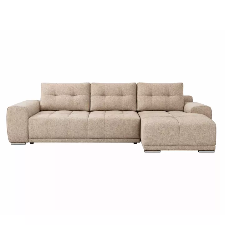 RIGHT CORNER SOFABED COMFYRA HM3336.03R BEIGE FABRIC 270x181x75Hcm.