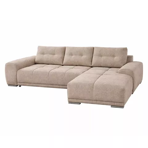 ΚΑΝΑΠΕΣ ΚΡΕΒΑΤΙ ΔΕΞΙΑ ΓΩΝΙΑ COMFYRA HM3336.03R ΜΠΕΖ ΥΦΑΣΜΑ 270x181x75Υεκ