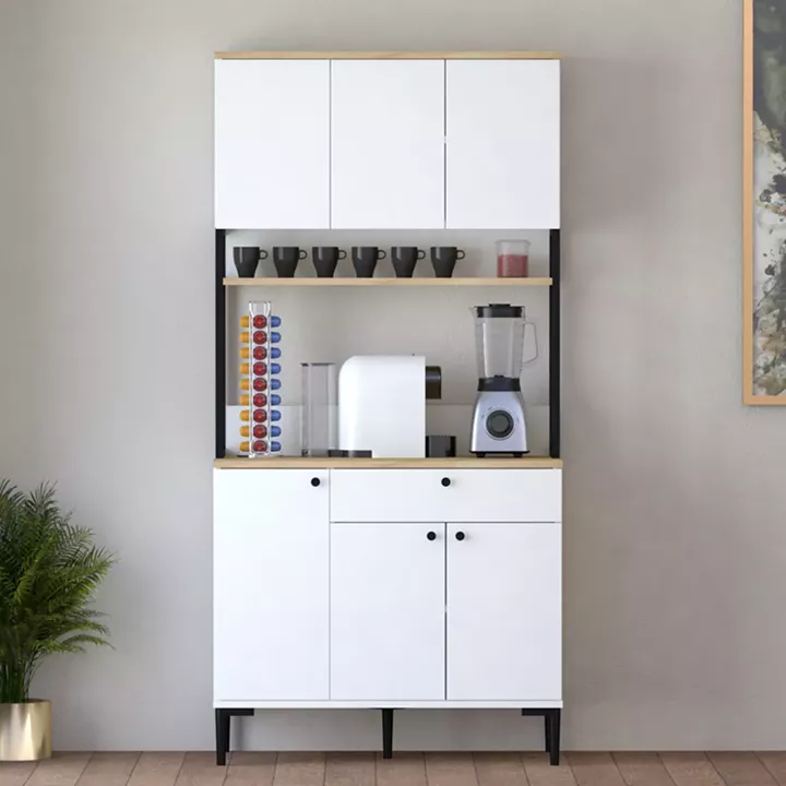 Ντουλάπια κουζίνας Lenner pakoworld λευκό-sonoma 90x45x184εκ