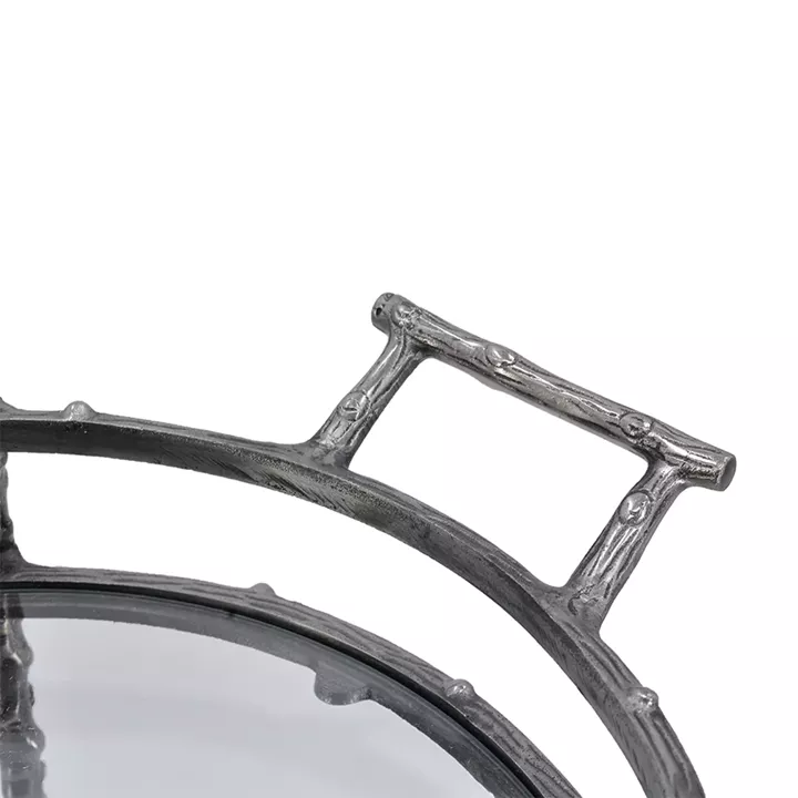 Artekko Cart Twig Ασημί Μεταλλικό Βοηθητικό Τρόλεϊ Μπαρ με 2 Επίπεδα (41x51x76)cm