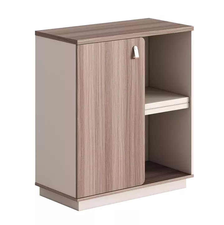 CABINET/BOOKCASE SERIES SUPERON HM2143 MELAMINE IN BEIGE & NATURAL WOOD 80x40x90Hcm