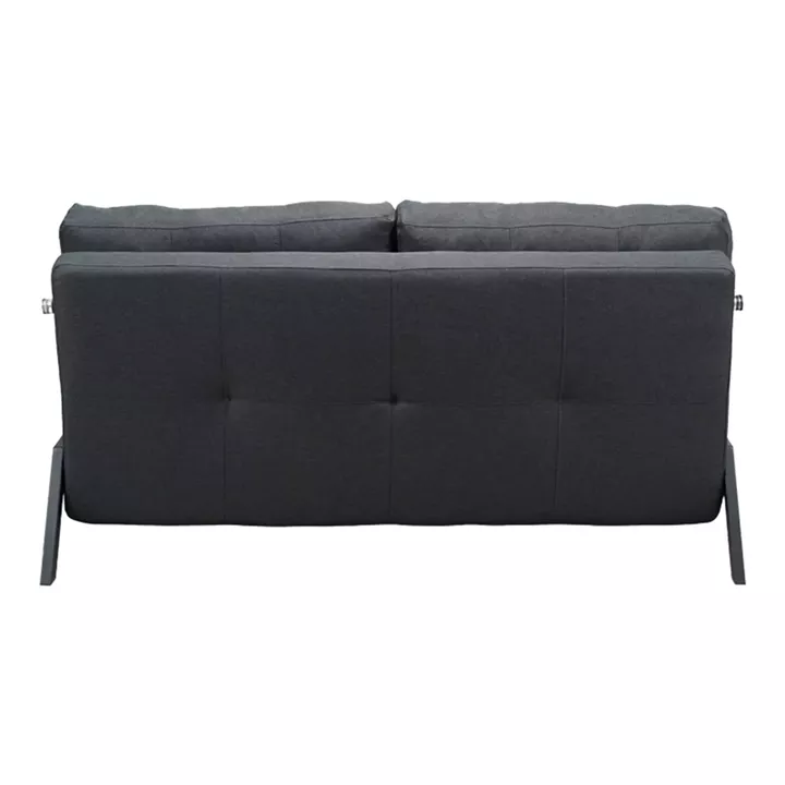 Καναπές 2θέσιος-κρεβάτι Fancy pakoworld ύφασμα σε ανθρακί απόχρωση με μαύρο πόδι 150x92x77εκ