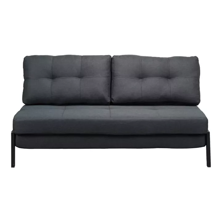 Καναπές 2θέσιος-κρεβάτι Fancy pakoworld ύφασμα σε ανθρακί απόχρωση με μαύρο πόδι 150x92x77εκ