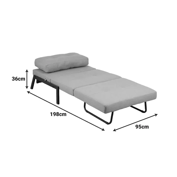 Πολυθρόνα-κρεβάτι Fancy pakoworld ύφασμα σε μπεζ απόχρωση με φυσικό πόδι 95x98x70εκ